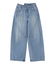 ASYMMETRIC WAIST BARREL LEG DENIM PANTS