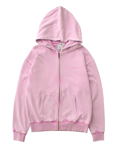 BLEACHED LOGO PATCH ZIP UP SWEAT HOODIE｜エックスガールの通販