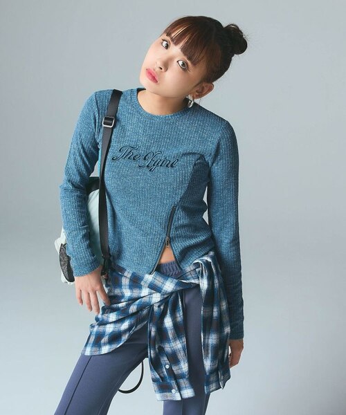 ZIP HEM COMPACT RIBBED TOP｜エックスガールの通販｜&mall（アンド