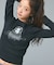 RHINESTONE LOGO AND FACE L/S COMPACT TOP