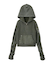 FADED WOVEN MIX HALF ZIP HOODED TOP