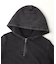 FADED WOVEN MIX HALF ZIP HOODED TOP