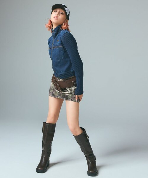 FADED RIBBED SLEEVE JACKET｜エックスガールの通販｜&mall（アンド
