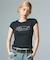 RHINESTONE OVAL CURSIVE LOGO S/S BABY TEE
