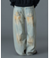 FADED FACE LABEL WIDE BAGGY DENIM PANTS