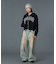 FADED FACE LABEL WIDE BAGGY DENIM PANTS