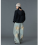 FADED FACE LABEL WIDE BAGGY DENIM PANTS