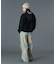 FADED FACE LABEL WIDE BAGGY DENIM PANTS