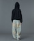 FADED FACE LABEL WIDE BAGGY DENIM PANTS