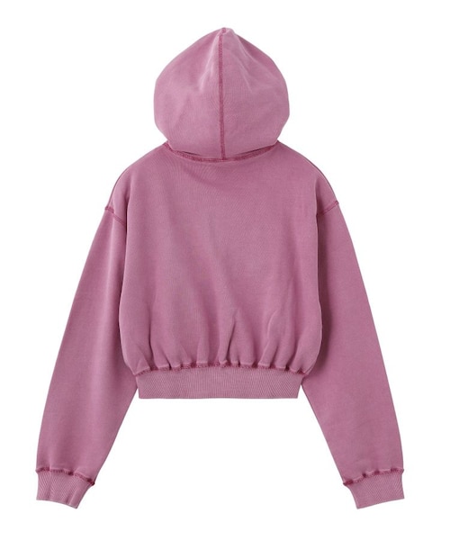 PIGMENT DYED SCRIPT LOGO COMPACT ZIP UP SWEAT HOODIE｜エックス