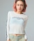 STAR STRIPED SLEEVE SHEER L/S TOP