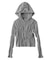 FADED SHIRRED COMPACT ZIP UP HOODIE