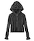 FADED SHIRRED COMPACT ZIP UP HOODIE
