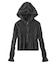 FADED SHIRRED COMPACT ZIP UP HOODIE