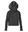 FADED SHIRRED COMPACT ZIP UP HOODIE
