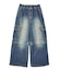FADED 2WAY WIDE LEG DENIM CARGO PANTS