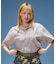 ARCH LOGO AND FACE OPEN COLLAR CROPPED SHIRT