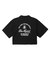 ARCH LOGO AND FACE OPEN COLLAR CROPPED SHIRT