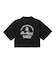 ARCH LOGO AND FACE OPEN COLLAR CROPPED SHIRT