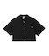 ARCH LOGO AND FACE OPEN COLLAR CROPPED SHIRT