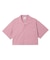 ARCH LOGO AND FACE OPEN COLLAR CROPPED SHIRT