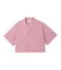ARCH LOGO AND FACE OPEN COLLAR CROPPED SHIRT