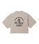ARCH LOGO AND FACE OPEN COLLAR CROPPED SHIRT