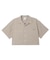 ARCH LOGO AND FACE OPEN COLLAR CROPPED SHIRT