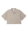 ARCH LOGO AND FACE OPEN COLLAR CROPPED SHIRT