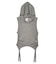 SHEER SLEEVELESS RIBBED HOODED TOP