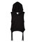 SHEER SLEEVELESS RIBBED HOODED TOP