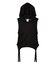SHEER SLEEVELESS RIBBED HOODED TOP