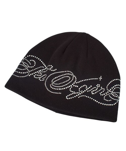 RHINESTONE DECORATIVE SCRIPT LOGO BEANIE｜エックスガールの通販