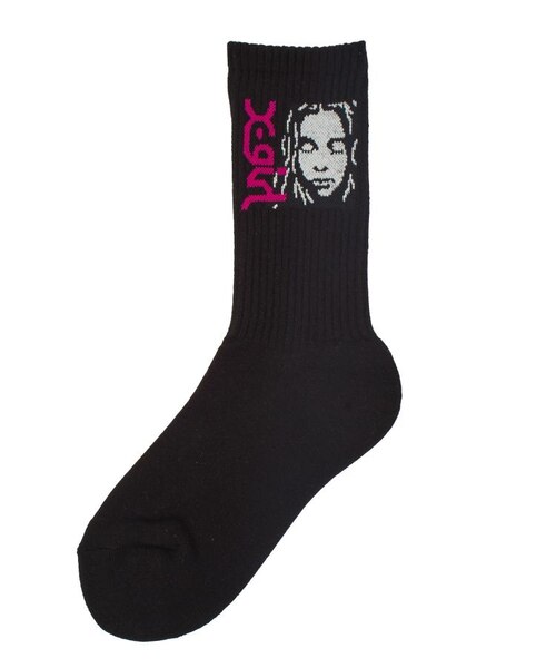 SIDE LOGO FACE RIBBED SOCKS｜エックスガールの通販｜&mall（アンド