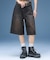 WAXED DENIM SHORTS