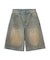 WAXED DENIM SHORTS