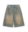 WAXED DENIM SHORTS