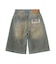 WAXED DENIM SHORTS