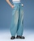 TUCK WIDE LEG DENIM PANTS