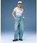 TUCK WIDE LEG DENIM PANTS