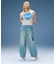 TUCK WIDE LEG DENIM PANTS