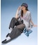 TUCK WIDE LEG DENIM PANTS