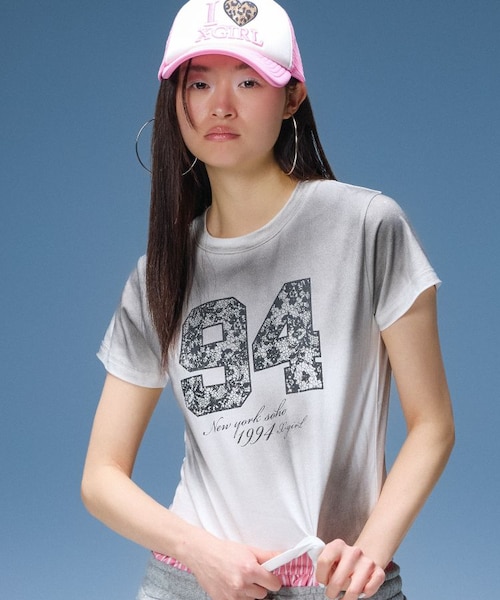 FADED LACE NUMBER S/S BABY TEE｜エックスガールの通販｜&mall