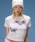 SCRIPT LOGO AND BUTTERFLY MESH S/S BABY TEE