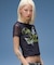 SCRIPT LOGO AND BUTTERFLY MESH S/S BABY TEE