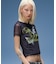 SCRIPT LOGO AND BUTTERFLY MESH S/S BABY TEE