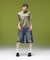 EMBLEM POCKET DISTRESSED DENIM SHORTS
