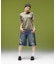 EMBLEM POCKET DISTRESSED DENIM SHORTS