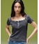 FADED HENLEY NECK S/S COMPACT TOP