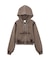 FADED CUT OFF COMPACT ZIP UP SWEWAT HOODIE